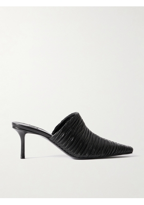 Jimmy Choo - Lotta 65 Ruched Leather Mules - Black - IT36,IT36.5,IT37,IT37.5,IT38,IT38.5,IT39,IT39.5,IT40,IT40.5,IT41,IT41.5,IT42