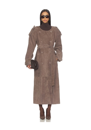 Ducie Klarissa Trench Coat in Brown. Size L. Also in XXS, XS, S, M.