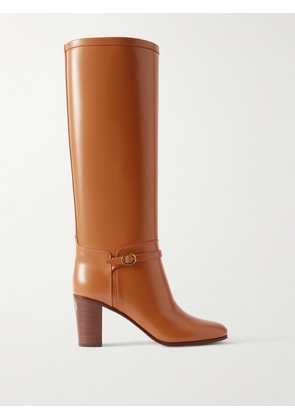 Valentino Garavani - Pattie 75 Buckle-embellished Leather Boots - Brown - IT36,IT36.5,IT37,IT37.5,IT38,IT38.5,IT39,IT39.5,IT40,IT40.5,IT41