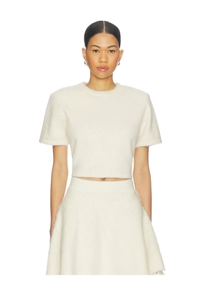 Dodiee Talia Alpaca Wool Tshirt in Cream. Size L. Also in S, M.