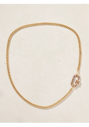 Marla Aaron - Allstone Lock 14-karat Gold Sapphire Necklace - One size