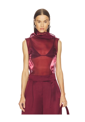 Camila Coelho Ruvina Top in Burgundy. Size L. Also in XS, S, M, XL.
