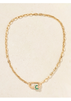 Marla Aaron - Lock 14-karat Gold, Diamond And Emerald Necklace - One size