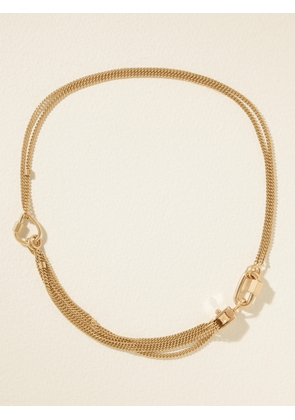 Marla Aaron - Chubby Babylock + Baby Droplock + Pulley + Not So Heavy Curb Chain 14-karat Gold Ruby Necklace - One size