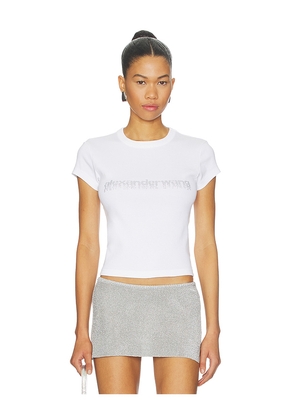 Alexander Wang Baby Tee With Hotfix Graphic in White. Size L. Also in XS, S, M.