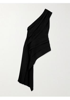Bottega Veneta - Asymmetric Draped Pleated Crepe Top - Black - IT36,IT38