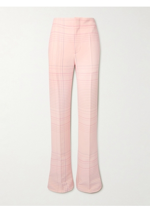 Bottega Veneta - Checked Crepe Straight-leg Pants - Pink - IT36,IT38,IT40,IT42