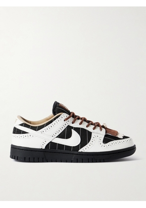 Nike - Dunk Low Retro Suede-trimmed Leather And Twill Sneakers - Black - US5,US5.5,US6,US6.5,US7,US7.5,US8,US8.5,US9,US9.5,US10,US10.5,US11