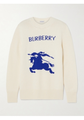 Burberry - Intarsia-knit Wool And Cashmere-blend Sweater - White - xx small,x small,small,medium,large,x large