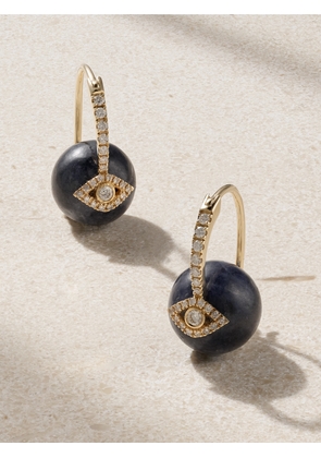 Sydney Evan - Evil Eye 14-karat Gold, Sapphire And Diamond Earrings - Black - One size