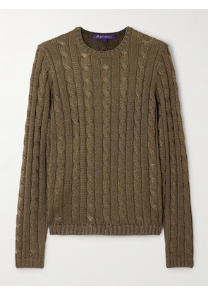 Ralph Lauren Collection - Cable-knit Silk Sweater - Green - xx small,x small,small,medium,large,x large