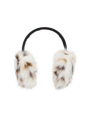 Apparis Esme Snow Leopard Earmuffs in Cream.