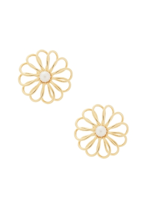 Brinker + Eliza Della Earrings in Metallic Gold.