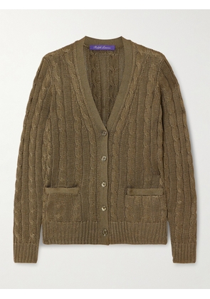 Ralph Lauren Collection - Cable-knit Silk Cardigan - Green - xx small,x small,small,medium,large,x large