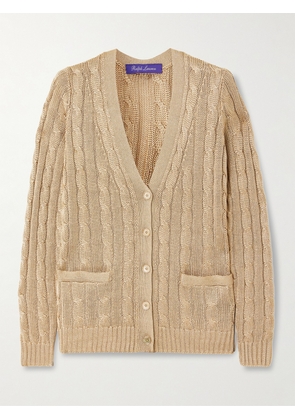 Ralph Lauren Collection - Cable-knit Silk Cardigan - Brown - xx small,x small,small,medium,large,x large,xx large
