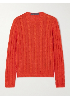 Ralph Lauren Collection - Cable-knit Silk Sweater - Orange - xx small,x small,small,medium,large,x large