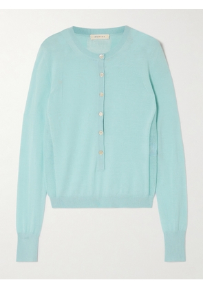 Diotima - Barton Pointelle-knit Cashmere Henley Sweater - Blue - 1,2,3,4