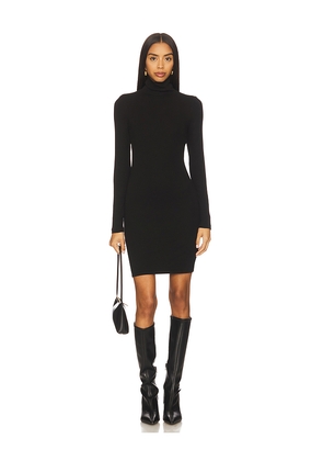 Bobi Turtleneck Mini Dress in Black. Size M. Also in S, XS.