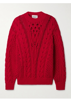 Marant Étoile - Lenza Open-knit Cotton-blend Sweater - Red - FR 34,FR 36,FR 38,FR 40,FR 42,FR 44