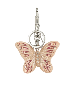 Coach Small Butterfly Bag Charm in Cream.