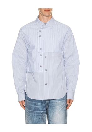 Andersson Bell Stripe Layered Shirt in Baby Blue. Size L. Also in S, M, XL/1X.
