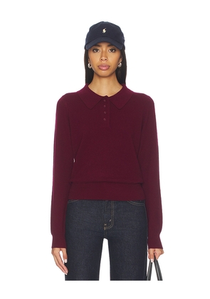 Artless Forever Tove Cashmere Polo in Burgundy. Size L. Also in XS, S, M, XL.
