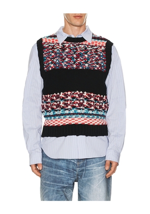 Andersson Bell Nordic Crew Neck Vest in Black. Size L. Also in S, XL/1X.