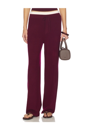 Artless Forever Tove Layered Pant in Burgundy. Size L. Also in XS, S, M, XL.