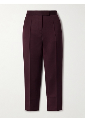 Alex Perry - Cropped Woven Slim-leg Pants - Burgundy - UK 4,UK 6,UK 8,UK 10,UK 12,UK 14
