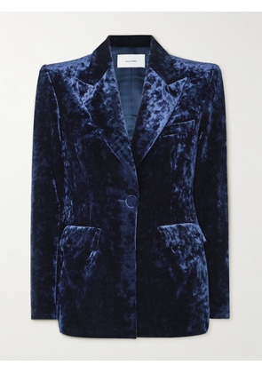 Alex Perry - Crushed-velvet Blazer - Blue - UK 4,UK 6,UK 8,UK 10,UK 12,UK 14,UK 16