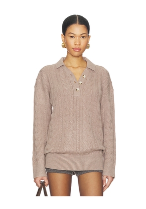 ALL THE WAYS Heather Sweater in Taupe. Size L. Also in M, S, XL, XS.
