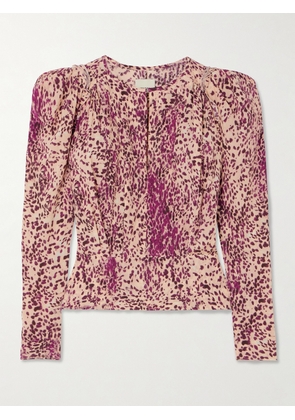 Isabel Marant - Zarga Pleated Printed Silk-blend Blouse - Pink - FR 34,FR 36,FR 38,FR 40,FR 42,FR 44