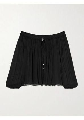 Marant Étoile - Vutti Tie-detailed Embellished Ruffled Crepon Blouse - Black - FR 34,FR 36,FR 38,FR 40,FR 42,FR 44