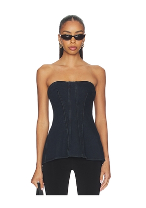 AGOLDE Lara Corset Top in Blue. Size L. Also in XS, S, M.