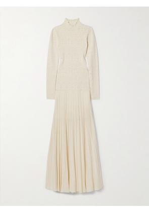 Isabel Marant - Gisole Paneled Pointelle-knit Turtleneck Maxi Dress - Ecru - FR 34,FR 36,FR 38,FR 40,FR 42,FR 44