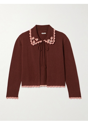 BODE - Rookie Embellished Wool And Cashmere-blend Cardigan - Brown - x small,small,medium,large,x large