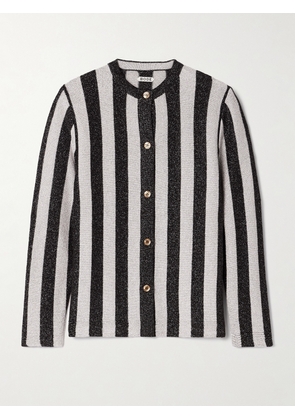 BODE - Grandstand Metallic Striped Knitted Cardigan - Black - x small,small,medium,large,x large