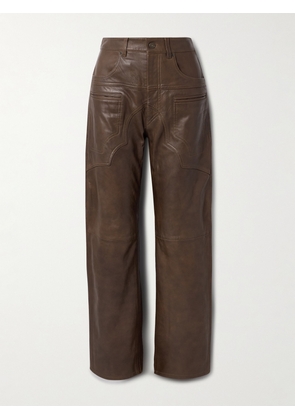 Isabel Marant - Breydi Leather Wide-leg Pants - Brown - FR 34,FR 36,FR 38,FR 40