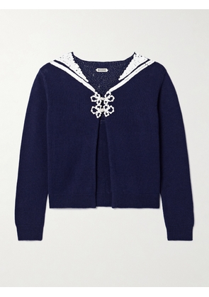 BODE - Astoria Sequin-embellished Wool And Cashmere-blend Cardigan - Blue - x small,small,medium,large,x large