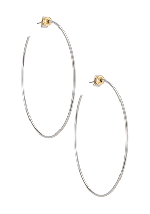 Jenny Bird Icon Hoops in Metallic Silver.