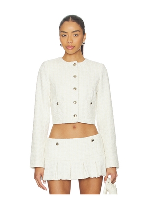GUIZIO Patch Pocket Crop Jacket in White. Size L. Also in XS.