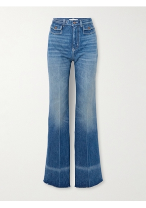 Chloé - Frayed High-rise Flared Jeans - Blue - 24,25,26,27,28,29,30,31,32,33