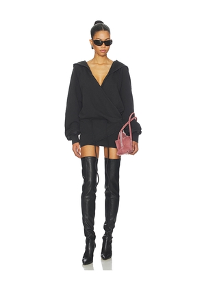 THE ATTICO Hoodie Mini Dress in Black. Size 36. Also in 38, 40.