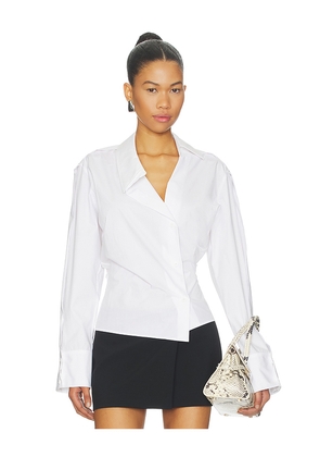 THE ATTICO Asymmetrical Shirt in White. Size 36. Also in 38, 40, 42, 44.