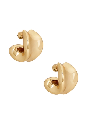 Jenny Bird Chunky Doune Hoop Earrings in Metallic Gold.