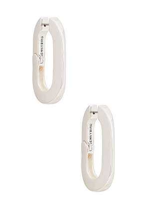 Jenny Bird Mega U-Link Earrings in Metallic Silver.