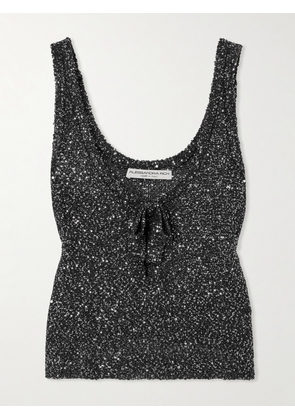 Alessandra Rich - Tie-detailed Sequined Knitted Tank - Black - IT36,IT38,IT40,IT42,IT44,IT46