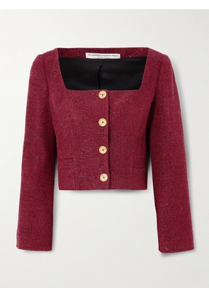 Alessandra Rich - Cropped Sequin-embellished Tweed Jacket - Red - IT36,IT38,IT40,IT42,IT44,IT46