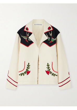ALIX OF BOHEMIA - Western Royal Flush Embroidered Silk-bouclé Jacket - White - x small,small,medium,large,x large