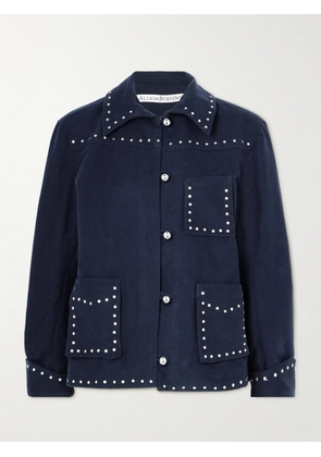 ALIX OF BOHEMIA - Jude Studded Cotton-twill Jacket - Blue - x small,small,medium,large,x large